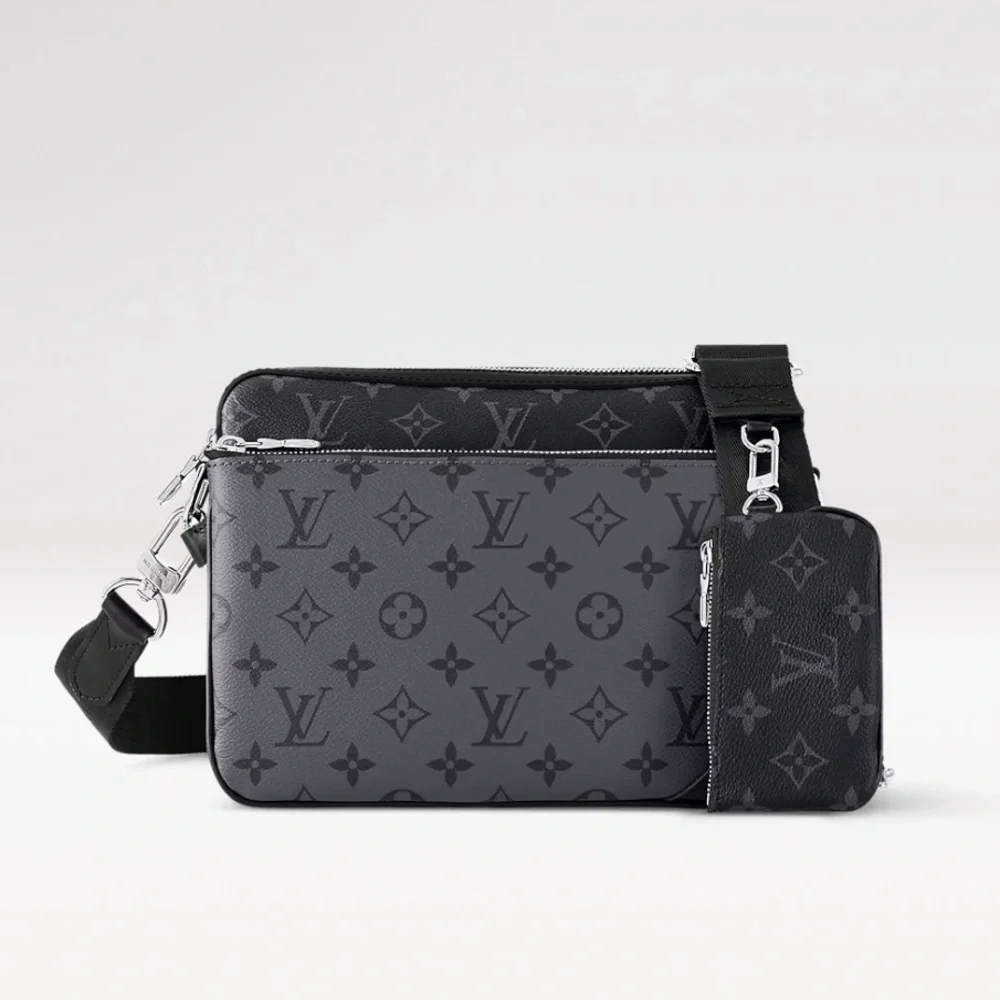 Louis Vuitton Trio Messenger Monogram Black Eclipse Bag LV M69443